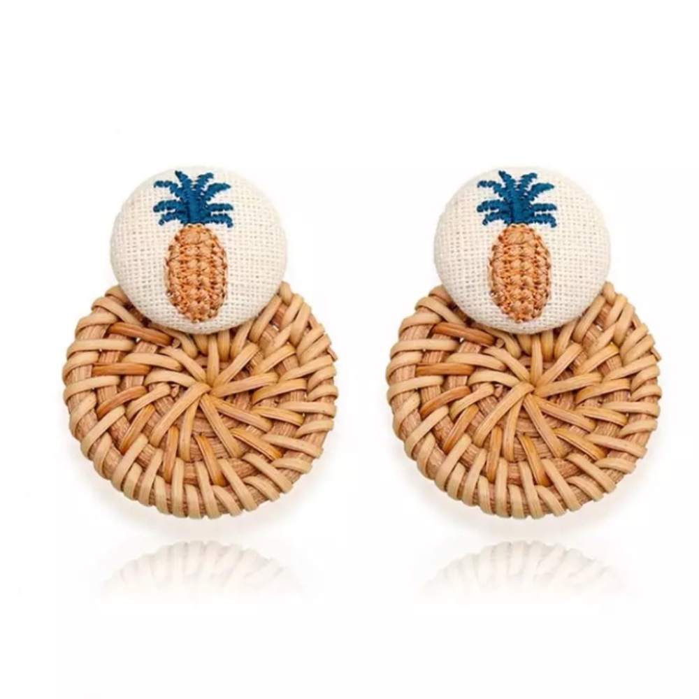 Handmade bamboo dangle earrings for women